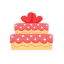 Pink Cake with Strawberry Icon, cake,dessert