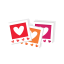 Postcards with Heart Icon, postcards,greetings