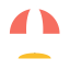 Red and White Sun Umbrella Icon, summer,umbrella