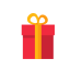 Red Gift Box with Yellow Ribbon Icon, gift,present