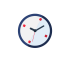 White Clock with Blue and Red Details Icon, clock,time