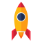 Yellow and Red Rocket Icon, rocket,toy