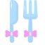 Eating Utensils with Bows Icon, bow,eating,utensils