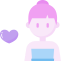 Lady with Hearts Icon, lady,heart,romance