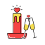 Dinner Icon, candle,dinner,wine