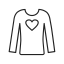 Long - sleeved Top with Heart Icon, long - sleeved top,heart,top