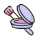 Compact Powder & Brush Icon, compact powder,makeup brush