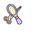 Hairbrush & Scissors Icon, hairbrush,scissors