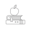 Textbook with Apple Icon, textbook,study materials