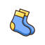 Blue Socks with Yellow Details Icon, socks,footwear