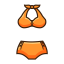 Orange Bikini Icon, bikini,swimwear