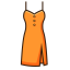 Orange Dress Icon, dress,feminine wear