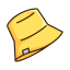 Yellow Bucket Hat Icon, hat,bucket hat