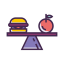 Balanced Diet Icon, balanced diet,scale,food