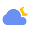 Cloudy Sunny Night Icon, cloud,cloudy night,moon