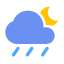 Shower Night Cloud Icon, cloud,night,shower
