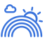 Rainbow and Sun Icon, rainbow,sun,cloud