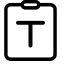 Clipboard with T Icon, clipboard,text,T