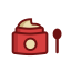 Red Face Cream with Spoon Icon, face cream,skin care