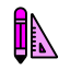 Stationery Set Icon, stationery,pencil,ruler