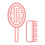 Comb and Brush Icon, comb,hairbrush