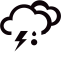 Thunder Showers with Hail at Night Icon, hail,thunder