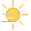 Sunny with Wind Icon, sunny,wind,weather
