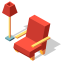 Isometric Armchair Icon, armchair,furniture
