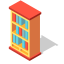 Isometric Bookcase Icon, bookcase,furniture