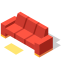 Isometric Couch Icon, couch,furniture