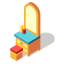 Isometric Dressing Table Icon, dressing table,furniture