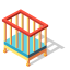 Isometric Infant Bed Icon, infant bed,furniture