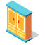 Isometric Wardrobe Icon, furniture,wardrobe
