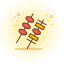 Grilled Skewer Icon, grilled skewer,snack