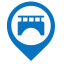 Bridge Map Marker (Blue) Icon, blue marker,bridge