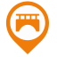 Bridge Map Marker (Orange Outline) Icon, bridge,map marker