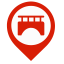 Bridge Map Marker (Red) Icon, bridge,red marker