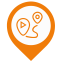 Distance Map Marker (Orange Outline) Icon, distance,map marker