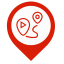 Distance Map Marker (Red) Icon, distance,red marker