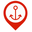 Ferry Map Marker (Red) Icon, ferry,red marker