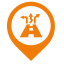Interchange Station Map Marker (Orange Outline) Icon, interchange station,map marker