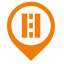 Lane Map Marker (Orange Outline) Icon, lane,map marker