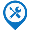 Maintenance Map Marker (Blue) Icon, maintenance,blue marker