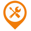 Maintenance Map Marker (Orange Outline) Icon, maintenance,map marker