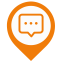 Notification Map Marker (Orange Outline) Icon, map marker,notification