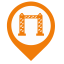 Portal Map Marker (Orange Outline) Icon, map marker,portal