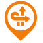 Switchover Map Marker (Orange Outline) Icon, switchover,map marker