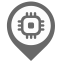 Terminal Map Marker (Gray) Icon, gray marker,terminal