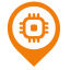 Terminal Map Marker (Orange Outline) Icon, map marker,terminal