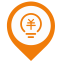 Toll Plaza Map Marker (Orange Outline) Icon, toll plaza,map marker